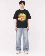 Mockup Boxy Heavyweight Tee Black male full-body 01