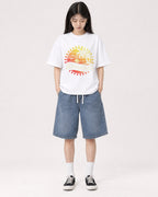 Mockup Boxy Heavyweight Tee White female full-body 01
