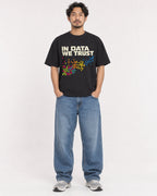 Mockup Boxy Heavyweight Tee Black male full-body 02
