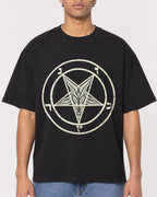 Mockup Boxy Heavyweight Tee Black male close-up 10