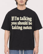 Mockup Boxy Heavyweight Tee Black male close-up 03