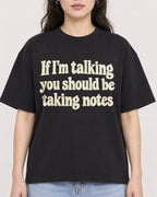 Mockup Boxy Heavyweight Tee Black female close-up 03