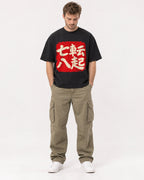 Mockup Boxy Heavyweight Tee Black male full-body 08