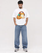 Mockup Boxy Heavyweight Tee White male full-body 07