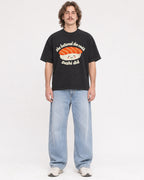 Mockup Boxy Heavyweight Tee Black male full-body 49