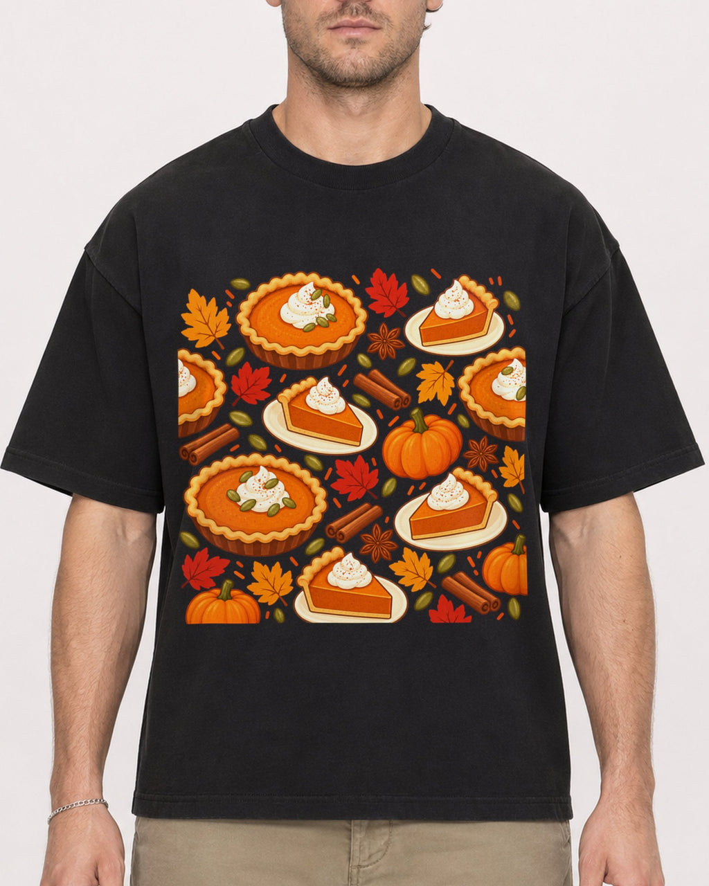 Mockup Boxy Heavyweight Tee Black male close-up 08