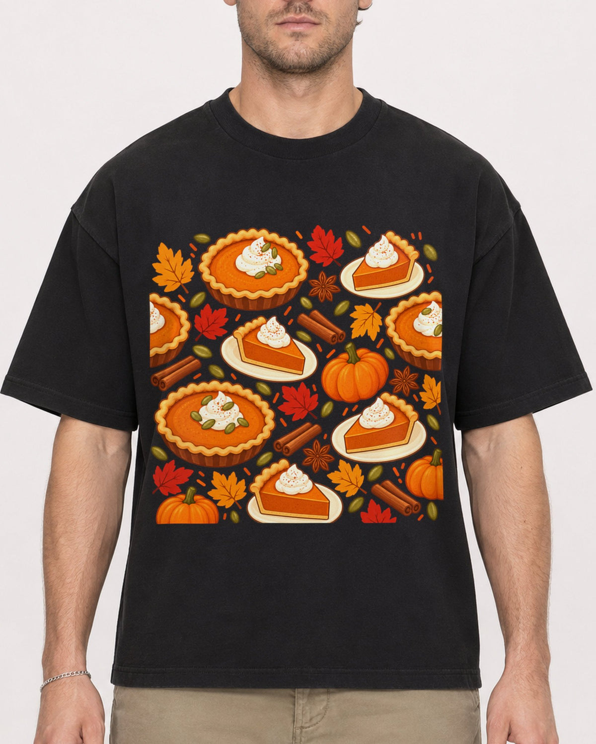 Mockup Boxy Heavyweight Tee Black male close-up 08