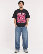 Mockup Boxy Heavyweight Tee Black male full-body 02