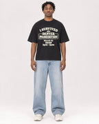 Mockup Boxy Heavyweight Tee Black male full-body 05