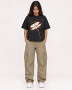 Mockup Boxy Heavyweight Tee Black female full-body 06