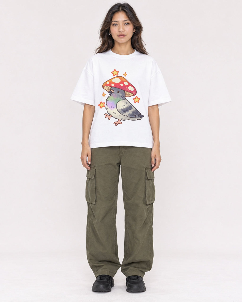 Mockup Boxy Heavyweight Tee White female full-body 02