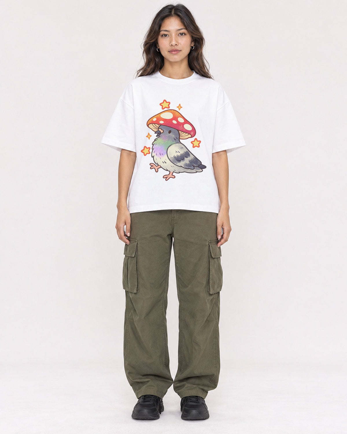 Mockup Boxy Heavyweight Tee White female full-body 02