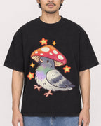 Mockup Boxy Heavyweight Tee Black male close-up 02