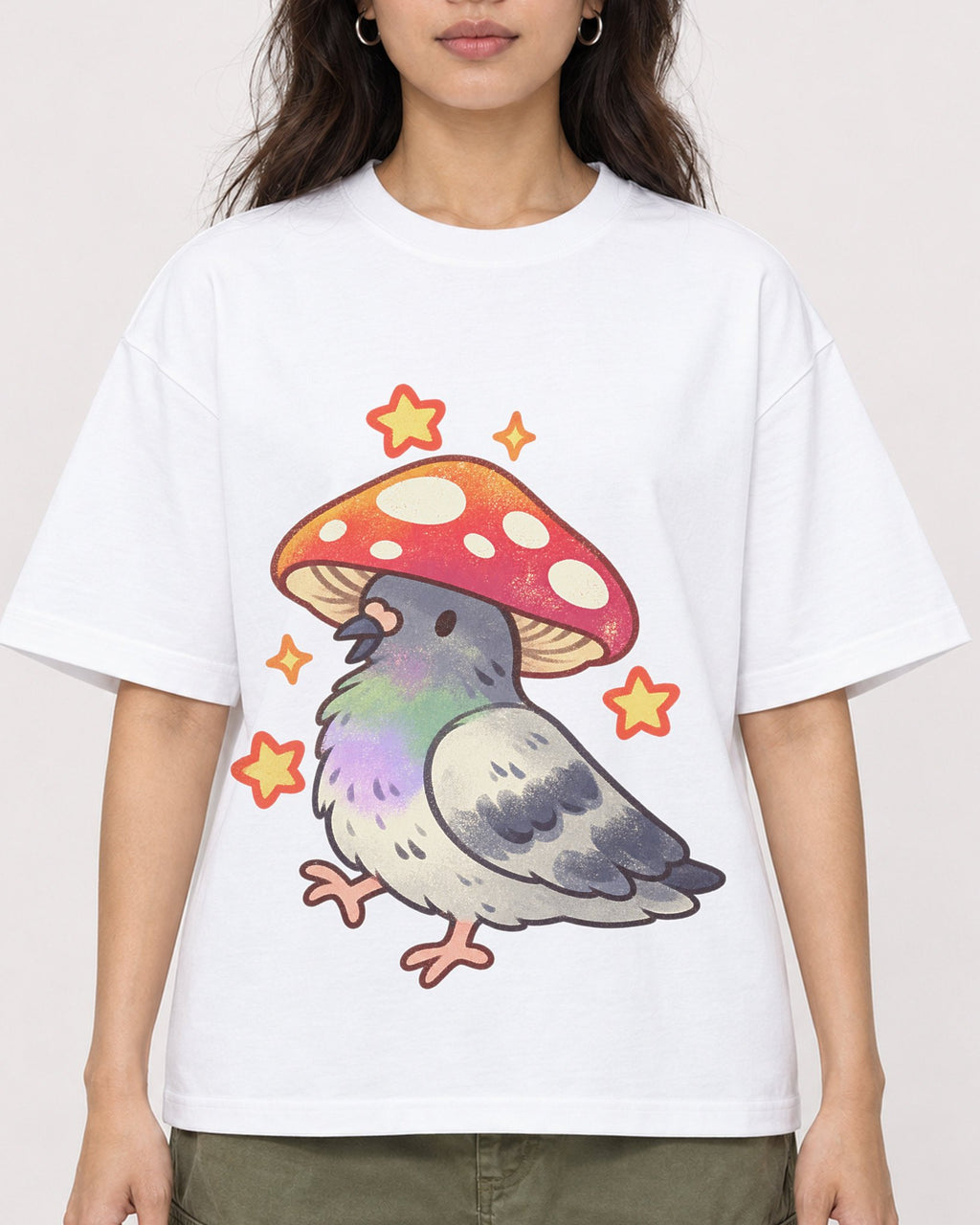 Mockup Boxy Heavyweight Tee White female close-up 02
