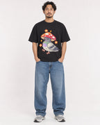 Mockup Boxy Heavyweight Tee Black male full-body 02