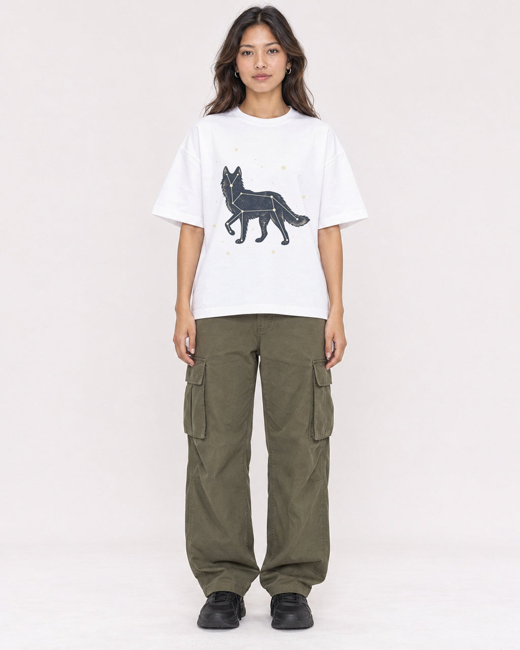 Mockup Boxy Heavyweight Tee White female full-body 02