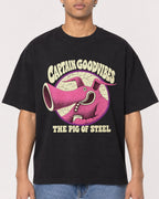 Mockup Boxy Heavyweight Tee Black male close-up 10