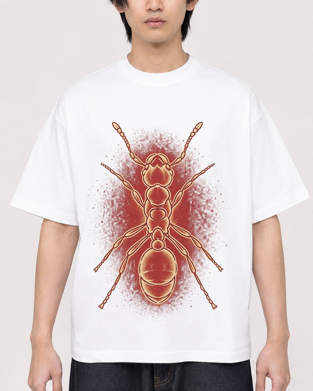 Mockup Boxy Heavyweight Tee White male close-up 11
