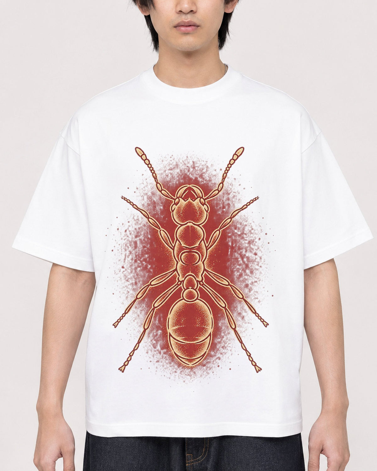 Mockup Boxy Heavyweight Tee White male close-up 11