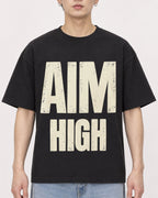 Mockup Boxy Heavyweight Tee Black male close-up 01
