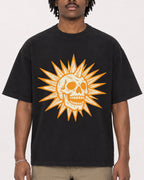 Mockup Boxy Heavyweight Tee Black male close-up 04