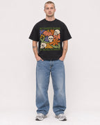 Mockup Boxy Heavyweight Tee Black male full-body 18