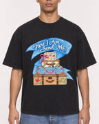 Mockup Boxy Heavyweight Tee Black male close-up 50