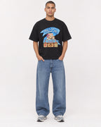 Mockup Boxy Heavyweight Tee Black male full-body 50