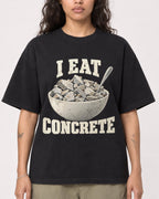 Mockup Boxy Heavyweight Tee Black female close-up 30