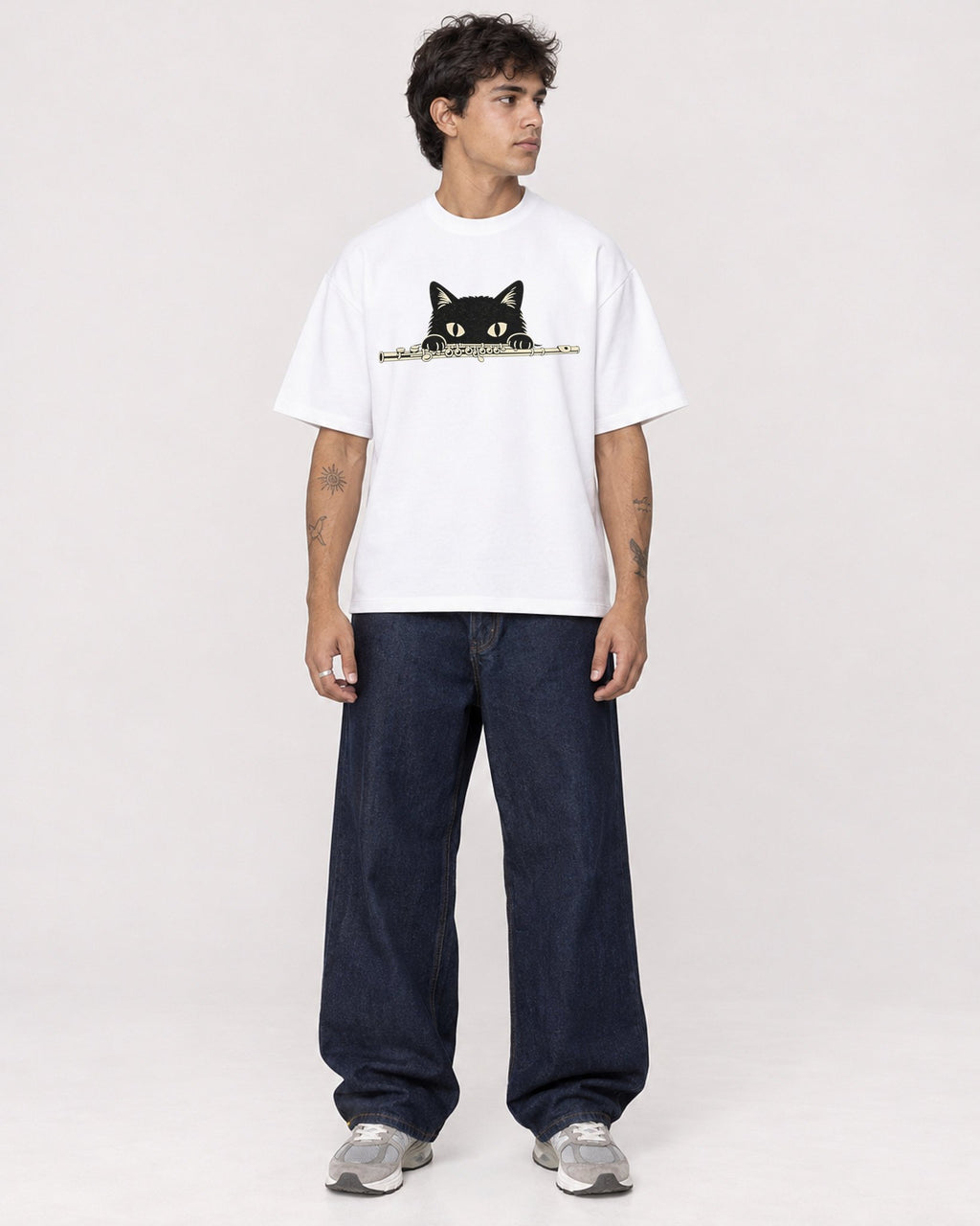 Mockup Boxy Heavyweight Tee White male full-body 06