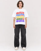 Mockup Boxy Heavyweight Tee White female full-body 18