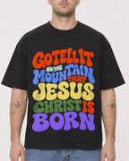 Mockup Boxy Heavyweight Tee Black male close-up 18