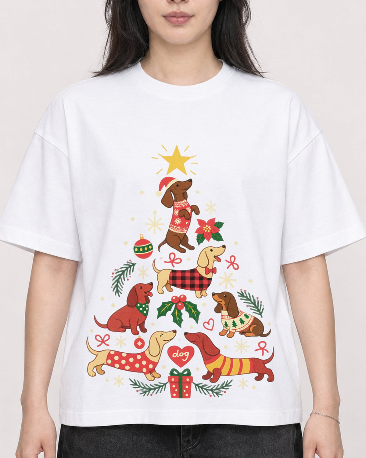 Mockup Boxy Heavyweight Tee White female close-up 13