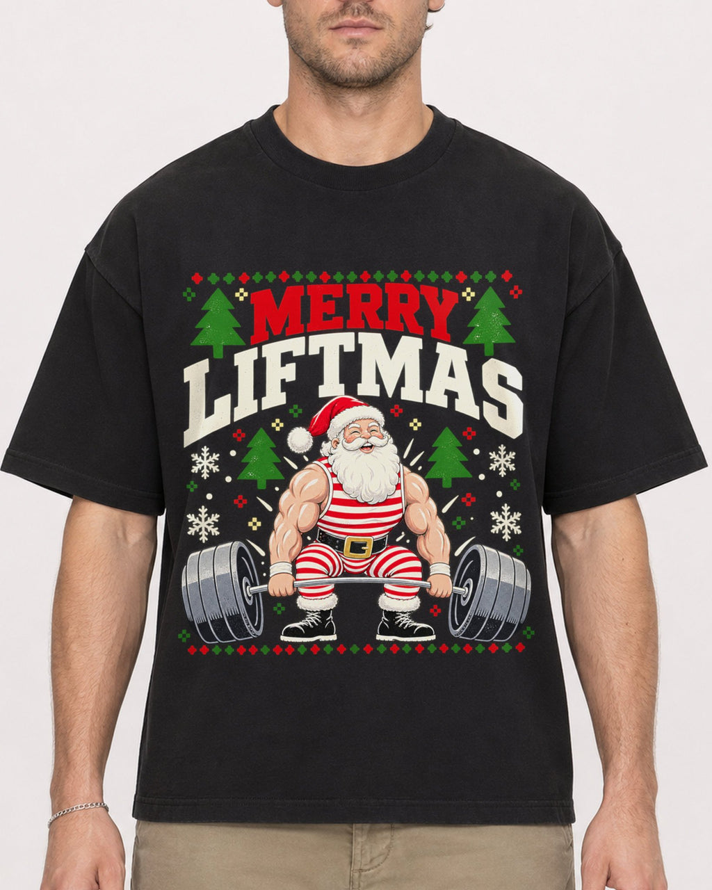 Mockup Boxy Heavyweight Tee Black male close-up 08