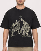 Mockup Boxy Heavyweight Tee Black male close-up 08