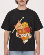Mockup Boxy Heavyweight Tee Black male close-up 09