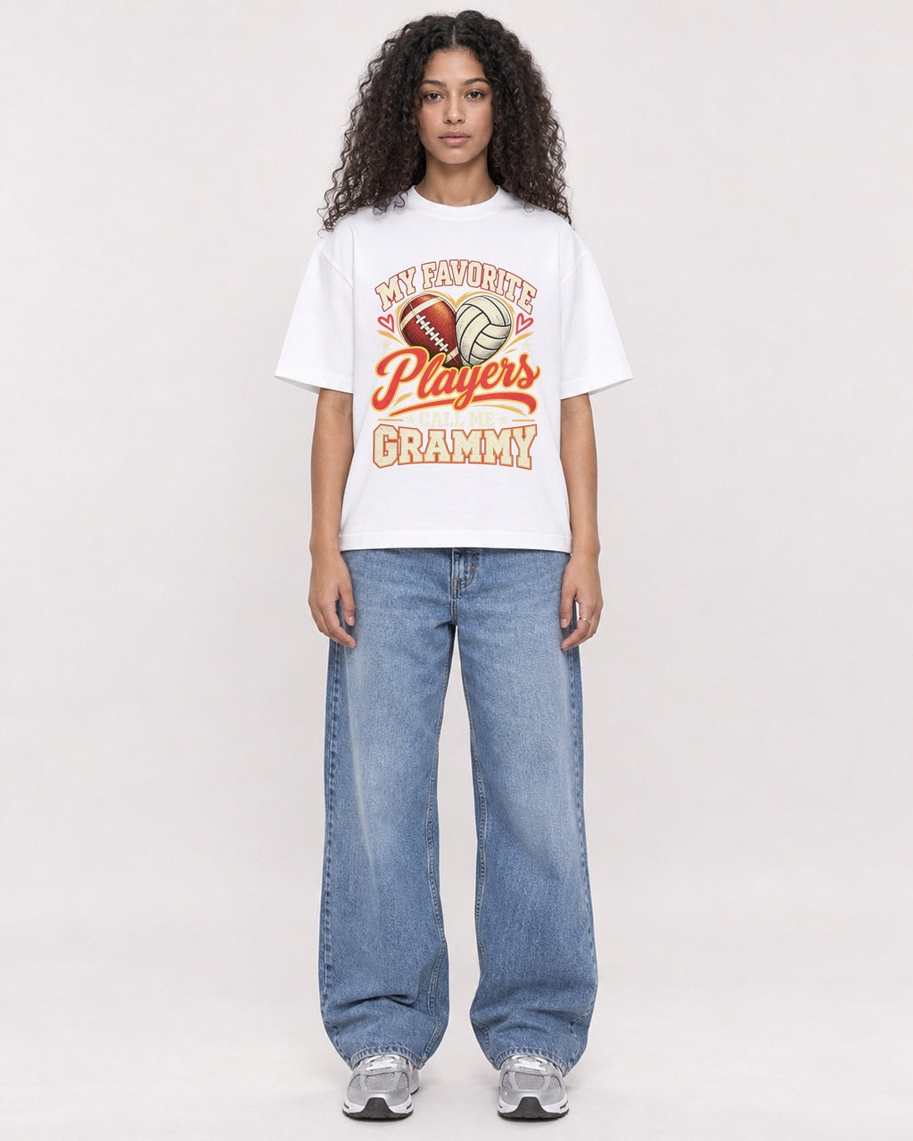 Mockup Boxy Heavyweight Tee White female full-body 10