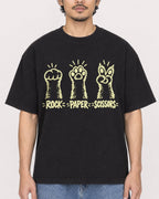 Mockup Boxy Heavyweight Tee Black male close-up 02