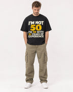 Mockup Boxy Heavyweight Tee Black male full-body 08