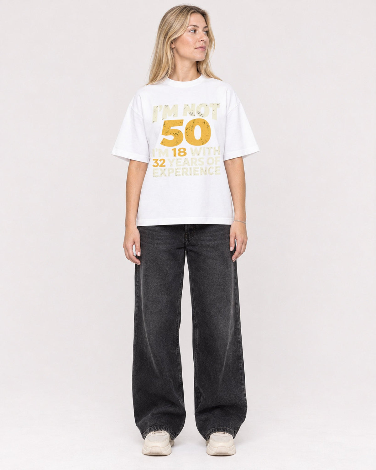 Mockup Boxy Heavyweight Tee White female full-body 08