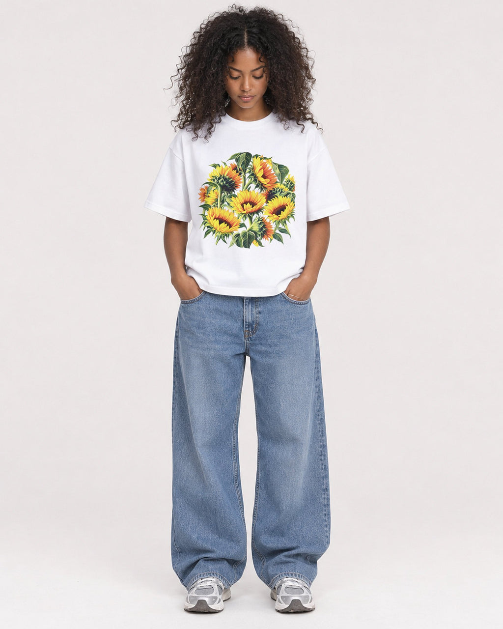 Mockup Boxy Heavyweight Tee White female full-body 05