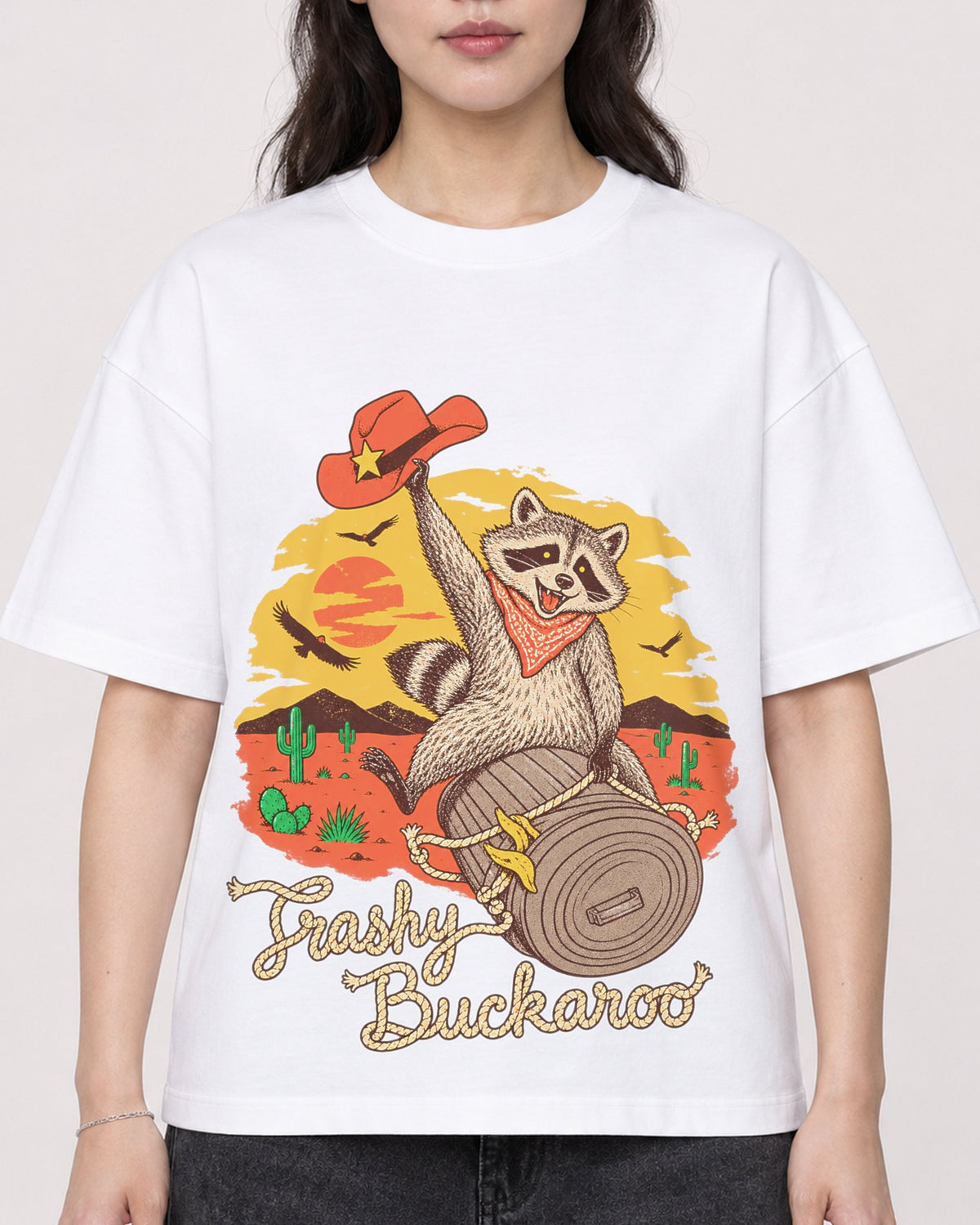 Mockup Boxy Heavyweight Tee White female close-up 03