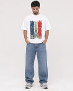Mockup Boxy Heavyweight Tee White male full-body 07