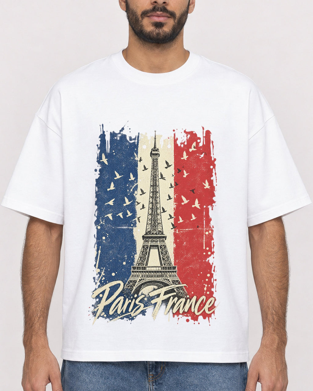 Mockup Boxy Heavyweight Tee White male close-up 07