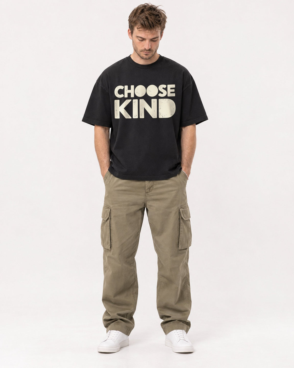 Mockup Boxy Heavyweight Tee Black male full-body 08
