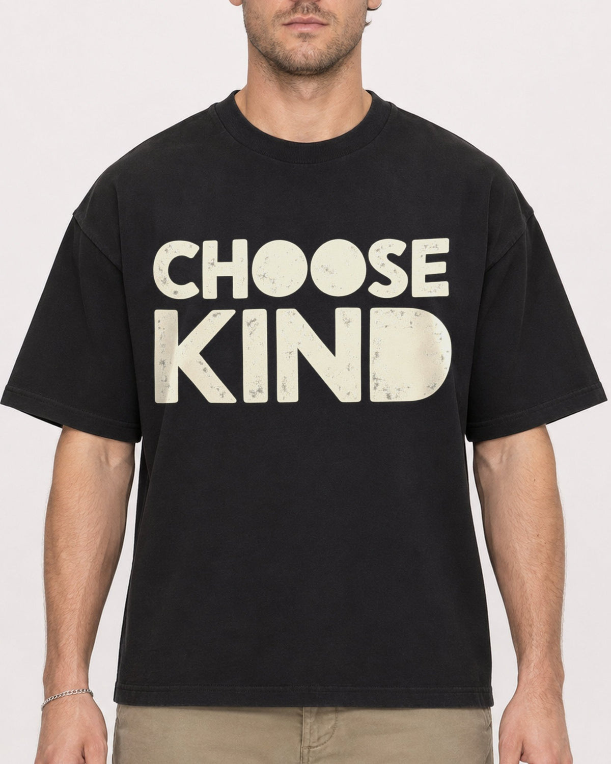 Mockup Boxy Heavyweight Tee Black male close-up 08