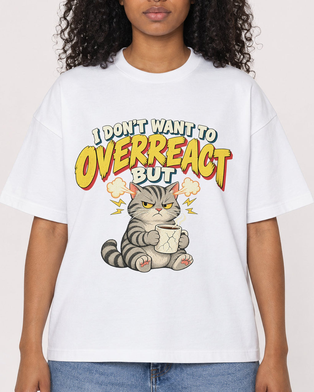 Mockup Boxy Heavyweight Tee White female close-up 05