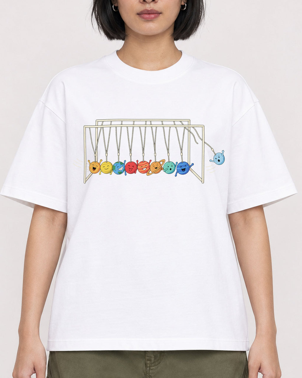 Mockup Boxy Heavyweight Tee White female close-up 32