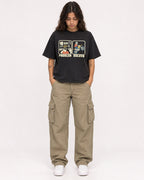 Mockup Boxy Heavyweight Tee Black female full-body 06