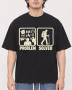 Mockup Boxy Heavyweight Tee Black male close-up 03
